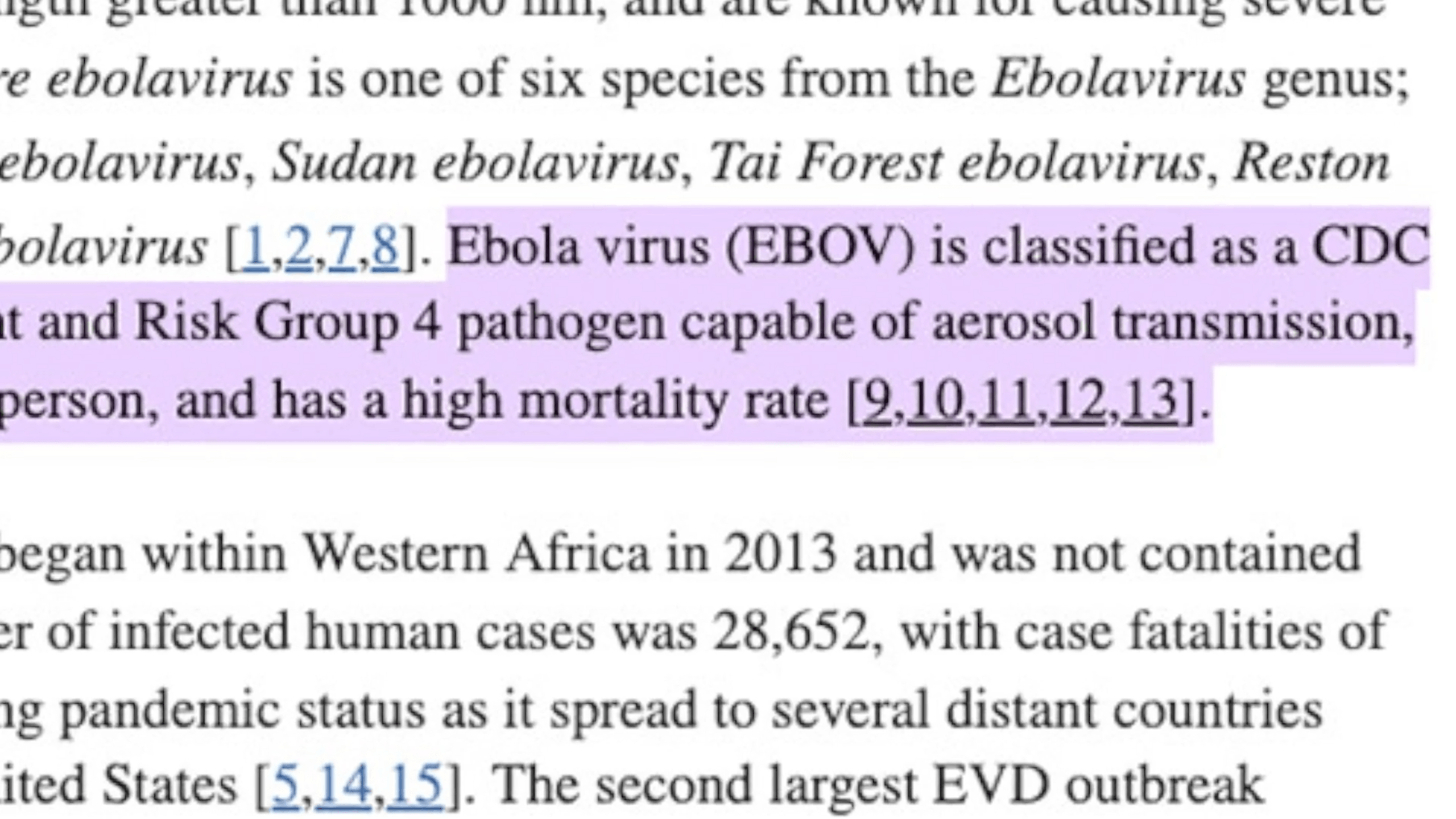 the national library of medicine website says that ebola can be spread through the air