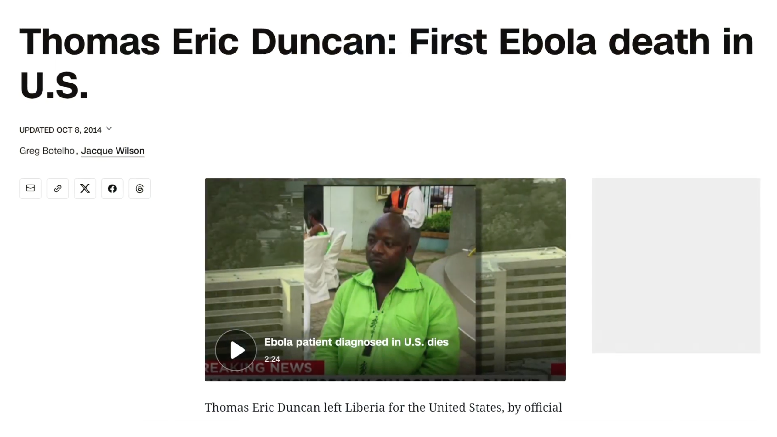 thomas eric duncan, the first person to die from ebola in the united states